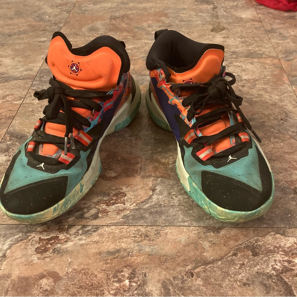 Jordan Zion 1 Cone Black Hyper Jade Sneakers
